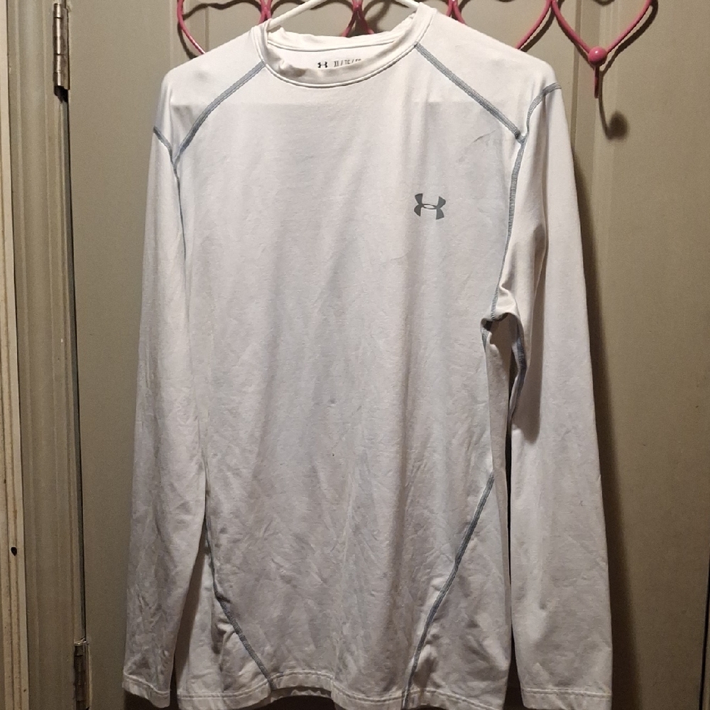 Under Armour White Long Sleeve Performance Tee